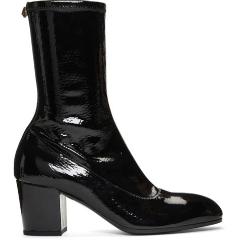 gucci printyl patent leather boots|patent leather Gucci loafer.